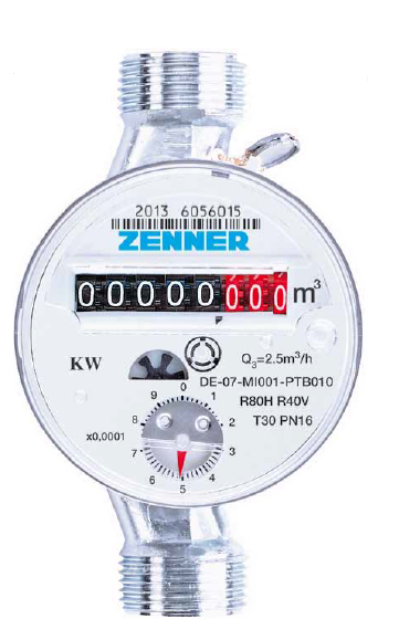 Contor apa rece tip ZENNER ETK-D DN 15, Q3=2,5mc/h, MID R80 (Clasa B)
